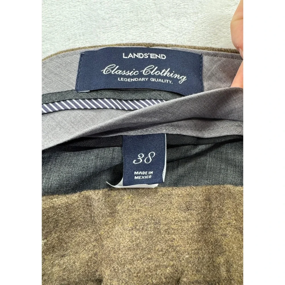 Lands' End Classic Clothing Traditional Fit Chino Pants Men's 38 Khaki Casual - Picture 6 of 12